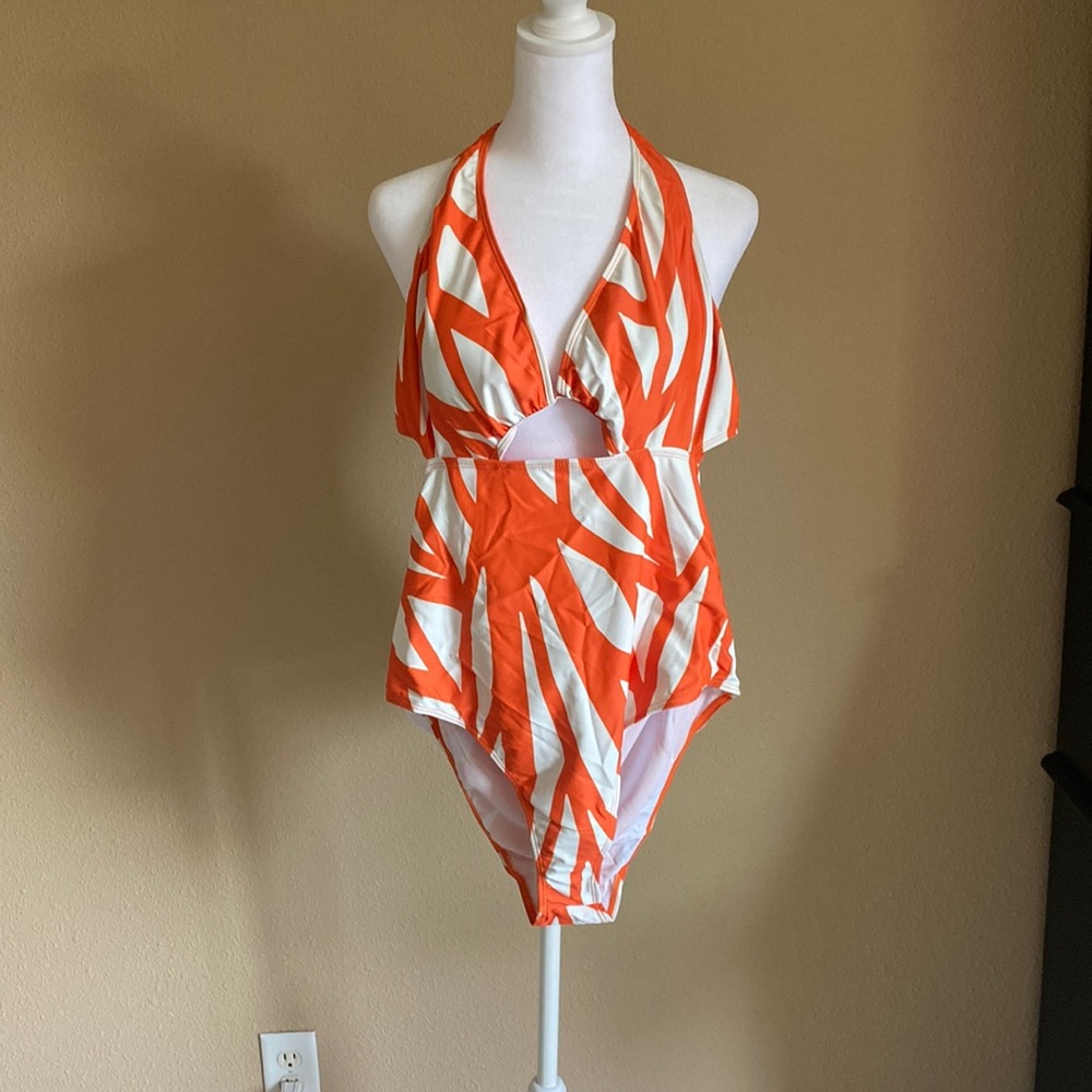 Coveshe Brand New Swimsuit White/Orange XL